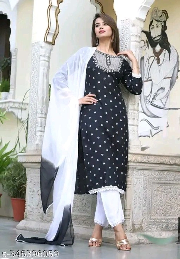 RAYON NECK EMROIDERY 3 PC SUIT FOR WOMAN FASHION - Red, Xxl