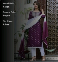 RAYON NECK EMROIDERY 3 PC SUIT FOR WOMAN FASHION - Blue, Xxl