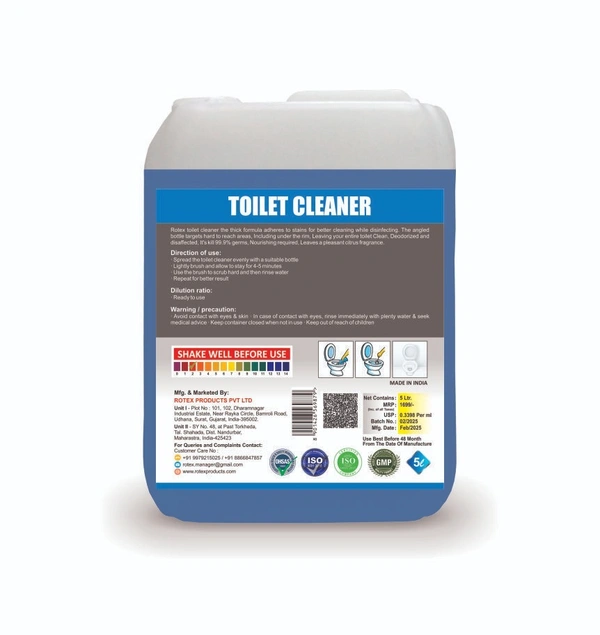 Rotex Toilet Cleaner 5 Litre - free, blue
