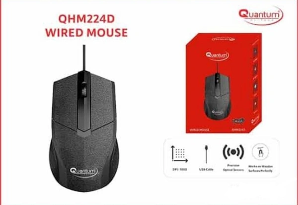 🖱️ Quantron Wireless Mouse (Model: QMU-527) - Wired