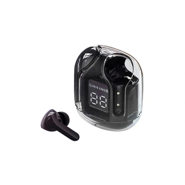 Wireless Bluetooth Earbuds Transparent Display - Black