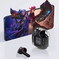 Wireless Bluetooth Earbuds Transparent Display - Black