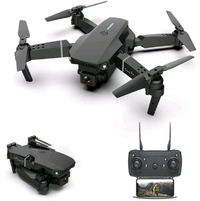Indian Stuff W8 Smart drone 4K Dual Camera Foldable Remote Control - Black