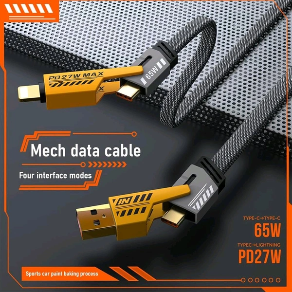 New 4 in 1 Data Cable All Mobile - Black