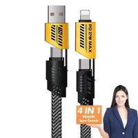 New 4 in 1 Data Cable All Mobile - Black