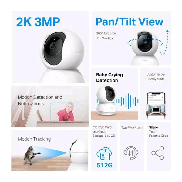 πΈ Tapo C210 (Pack of 2) β 2K Pan/Tilt Smart Wi-Fi Security Cameras - White