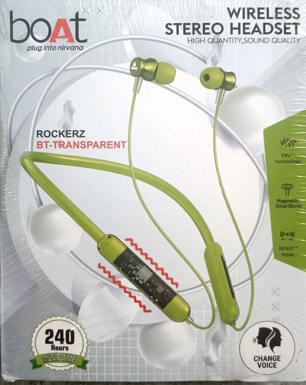 Boat Transparent Bluetooth Neckband Voice Change Option - White