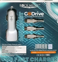 Rock Music 4 In 1 Fast Car Charger 24W - White