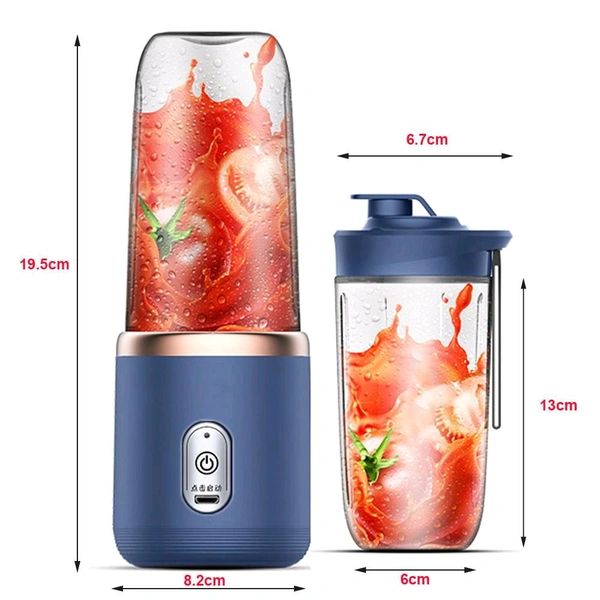 🥤 Portable Rechargeable Electric Juicer | 400ml | Set of 2 Jars - Tolopea