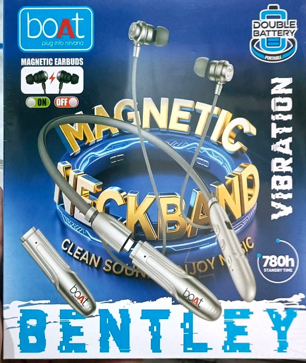 Double Battery 🎧 BoAt Magnetic Neckband - Vibration