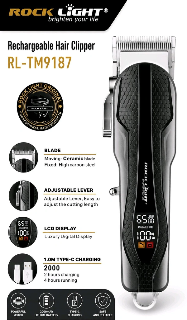 Rock Light RL-TM9187 Rechargeable Hair Clipper