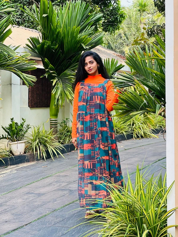 NYZ Pinafores - XL, Orange & Green