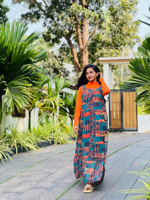 NYZ Pinafores - XL, Orange & Green