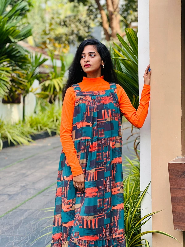 NYZ Pinafores - XL, Orange & Green