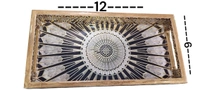 KGA Wood Designer Serving Tray Set Of 3