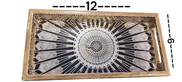 KGA Wood Designer Serving Tray Set Of 3