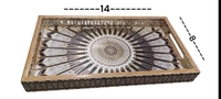 KGA Wood Designer Serving Tray Set Of 3