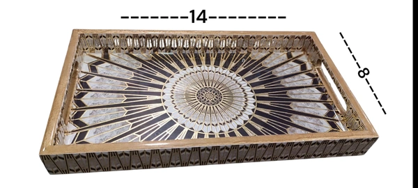 KGA Wood Designer Serving Tray Set Of 3