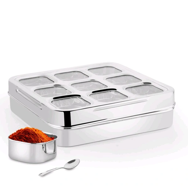 Square Masala Dabba 9 Vatki