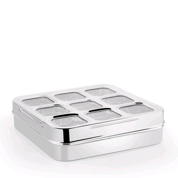 Square Masala Dabba 9 Vatki