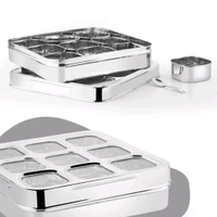 Square Masala Dabba 9 Vatki