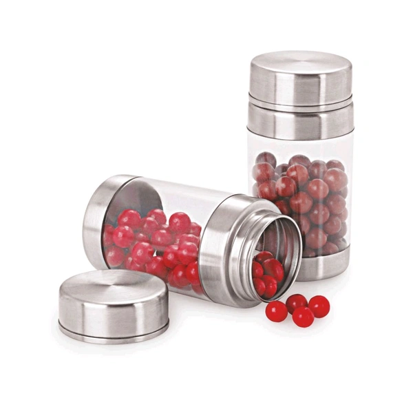 Sizzle Long Twist Canister Jar Set Of 2