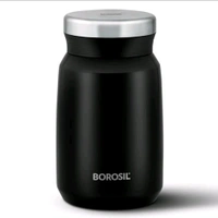 Borosil Hydra Carry Mate Black 500 ml Stainless Steel Double Wall Vacuum Insulated Soup Flask & Food Jar with Screw Lid - Pink