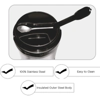 Milton MILTON Royal 4 Stainless Steel Containers with 600 ml Each, PU Insulated, Hot & Cold