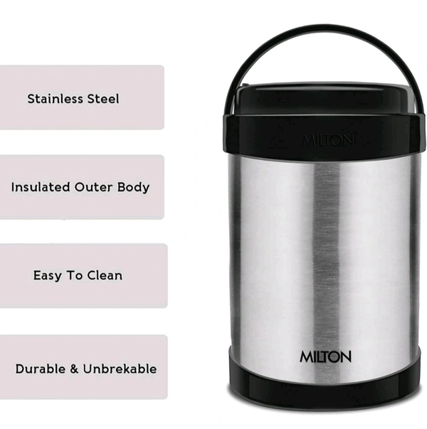 Milton MILTON Royal 4 Stainless Steel Containers with 600 ml Each, PU Insulated, Hot & Cold