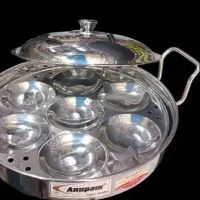 Anupam Stainless Steel Sandwich Bottom Multi kadai with lid with 6 Plates - Base Variant