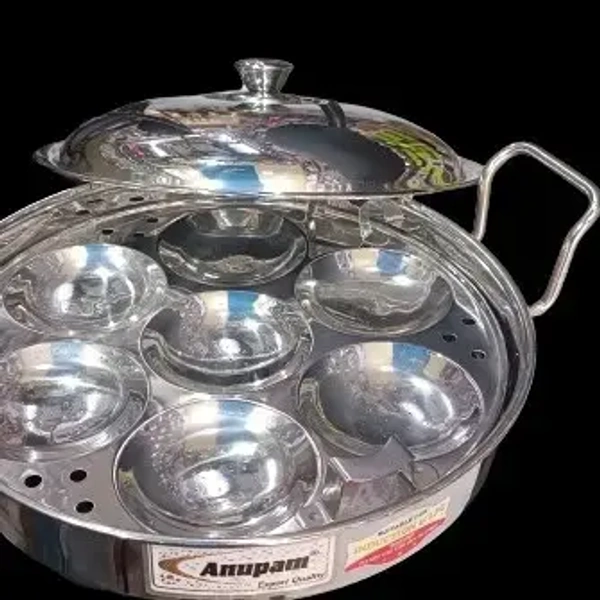 Anupam Stainless Steel Sandwich Bottom Multi kadai with lid with 6 Plates - Base Variant