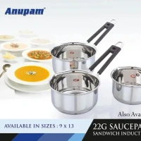 ANUPAM Anupam Stainless Steel Sandwich Bottom Sauce Pan Size 10 - Base Variant