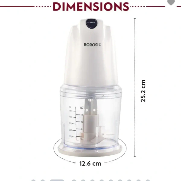 BOROSIL Borosil Chefdelite 260W Chopper - Base Variant