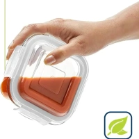 BOROSIL Borosil  Glass Lunch Box Set Of 3 Clear 320 Ml Microwave Safe Office Tiffin - Base Variant