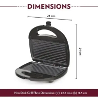 BOROSIL Borosil Neo Grill 2.0, 750 Watt, Bread Sandwich Maker, Makes 2 Sandwiches - Base Variant