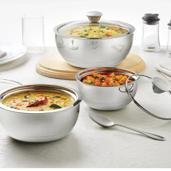 BOROSIL Borosil Serve fresh Curry Server Set Of 3 - Base Variant