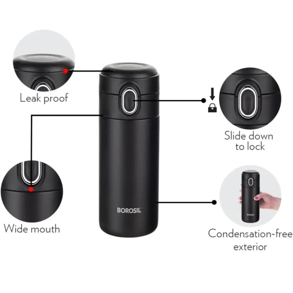 BOROSIL Borosil Traveller 300ml Stainless Steel Water Bottle Double Wall Insulated - Base Variant
