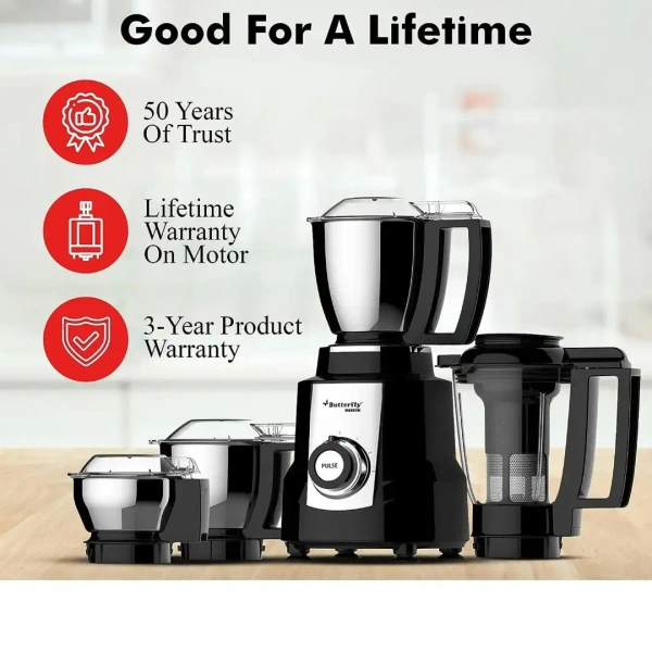 Butterfly Mixer Grinder Magnum 1.2 HP 4 Jar Black - Base Variant