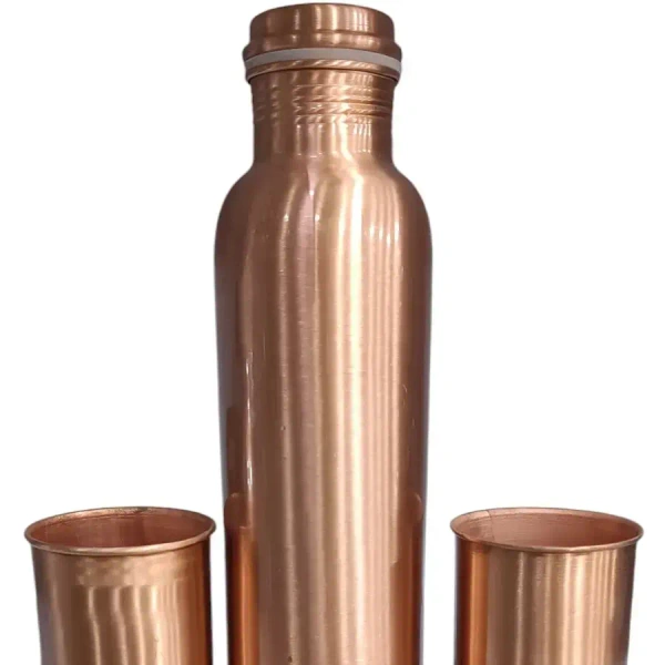 Copper Water Bottle With Glass Set - Base Variant