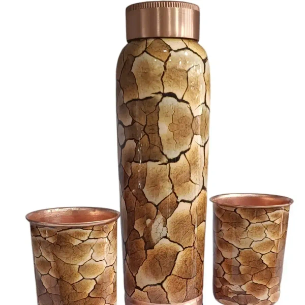 Copper Water Bottle With Glass Set With Box - Base Variant
