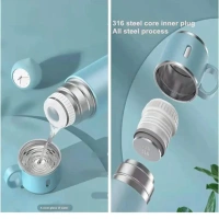 Double Wall Stainless Steel Thermo 500ml Vacuum Insulated Bottle With 3 Cup - Base Variant