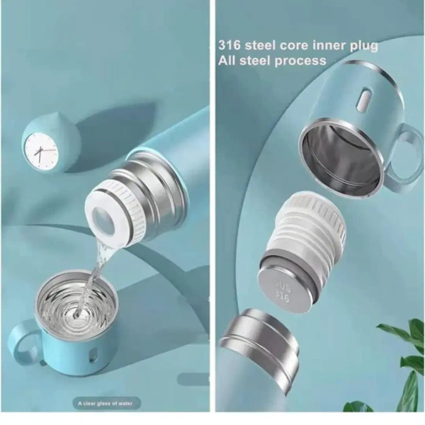 Double Wall Stainless Steel Thermo 500ml Vacuum Insulated Bottle With 3 Cup - Base Variant