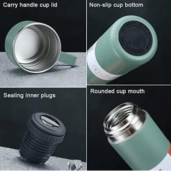 Double Wall Stainless Steel Thermo 500ml Vacuum Insulated Bottle With 3 Cup - Base Variant