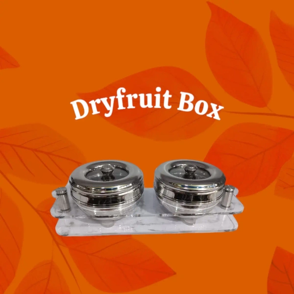 Dryfruit Box With Acrylic Tray Set Of 2 - Base Variant