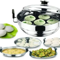 Garuda Sandwich Bottom Stainless Steel Multi Kadhai with Lid - 5 plates - Base Variant
