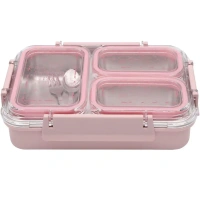 JAYPEE Stainless Exteel Three Cavity Lunch Box For Kids - Base Variant
