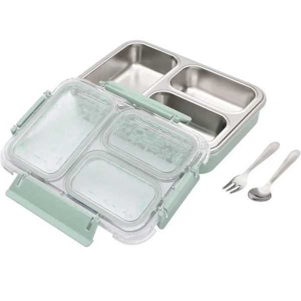 JAYPEE Stainless Exteel Three Cavity Lunch Box For Kids - Base Variant
