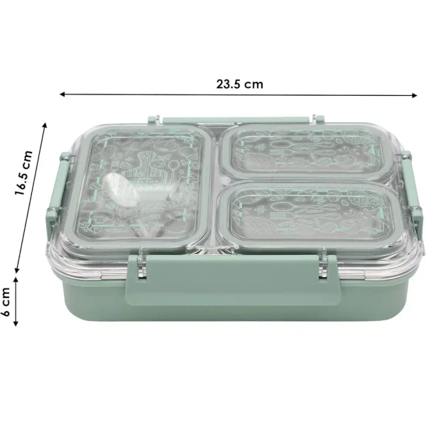 JAYPEE Stainless Exteel Three Cavity Lunch Box For Kids - Base Variant