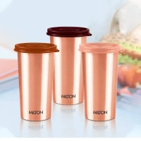 MILTON Milton Copper Drinking Water Tumbler with Lid 480 ml, - Base Variant