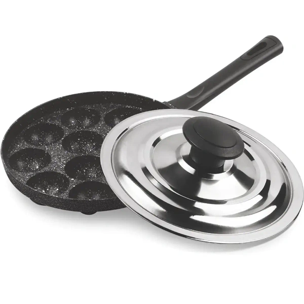 MILTON Pro cook Appam Patra 12 Cavities, 14 Inch Non-Stick Paniyaram - Base Variant